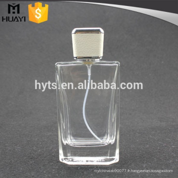 Flacon de 100 ml avec capuchon en cuir blanc